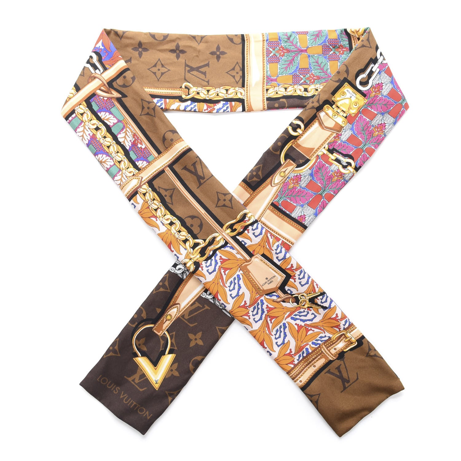 Louis Vuitton Silk Monogram Confidential Garden Bandeau Brown 1 of 4