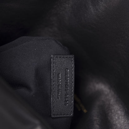 Saint Laurent Lambskin Quilted Medium Loulou Puffer Monogram Chain Satchel Black 10 of 11