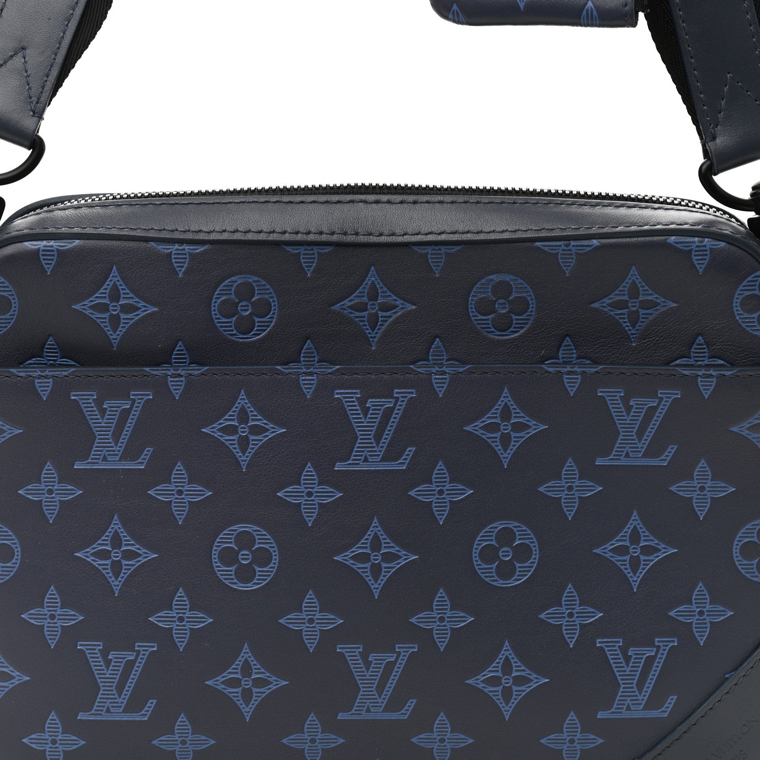 Louis Vuitton Calfskin Monogram Shadow Duo Messenger Navy Blue 7 of 10