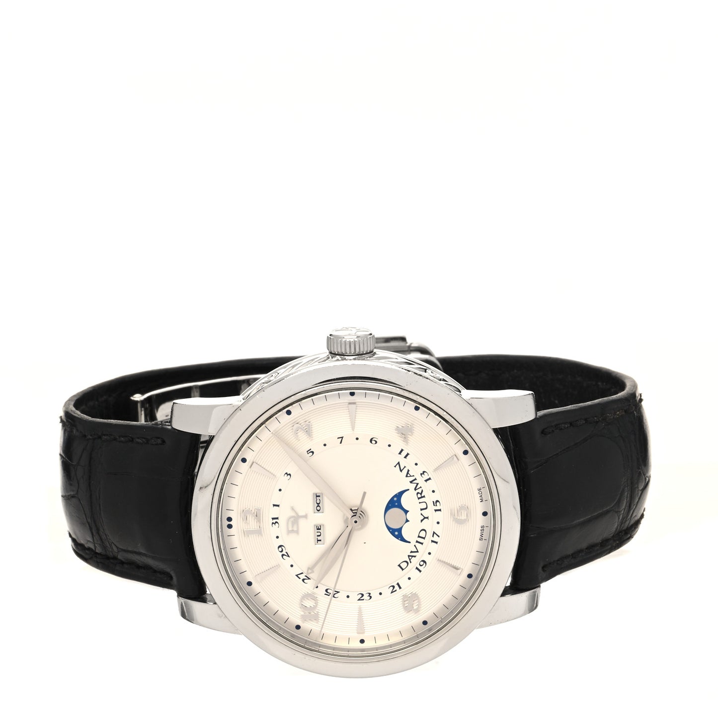 Stainless Steel Alligator 43mm Moon Day-Date Automatic Watch