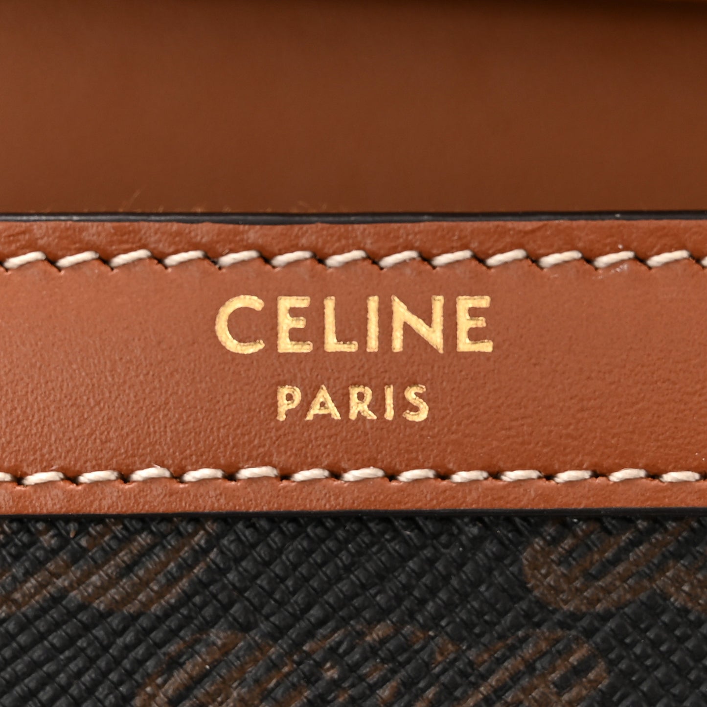 Triomphe Canvas Calfskin Margo Wallet on Chain Tan