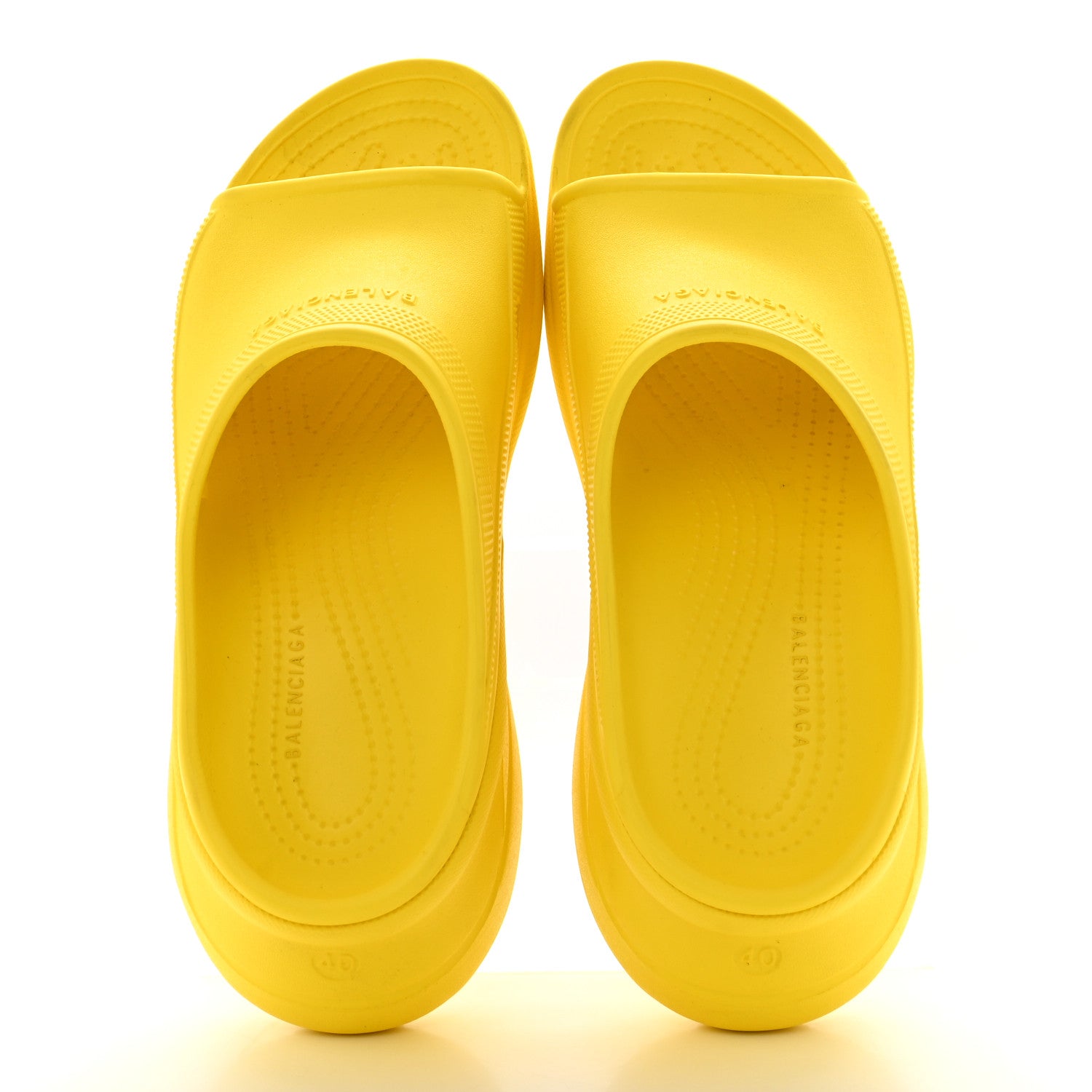 Balenciaga X CROCS Rubber Womens Pool Slides 40 Lemon 2 of 12