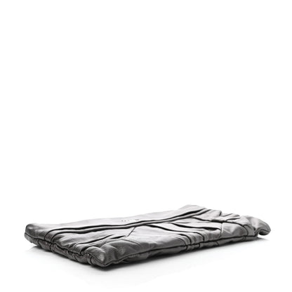 Prada Royal Calf Pleated Clutch Grafite Mordore 4 of 6