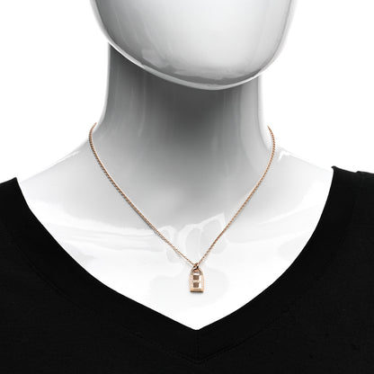 Hermes 18K Rose Gold Diamond Amulettes Cadenas Pendant Necklace 2 of 5