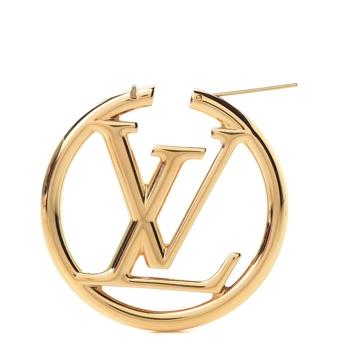 Louis Vuitton Metal Louise Hoop Earrings Gold 3 of 5