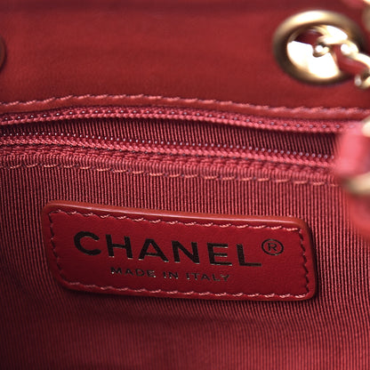 Chanel Calfskin Stitched Small Egyptian Amulet Drawstring Bag Red 5 of 9
