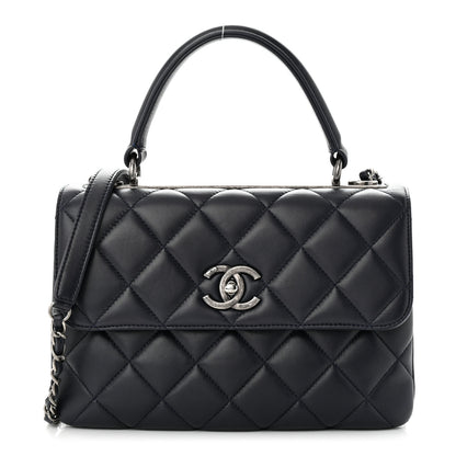 Chanel Lambskin Quilted Small Trendy CC Dual Handle Flap Bag Navy 1 of 13