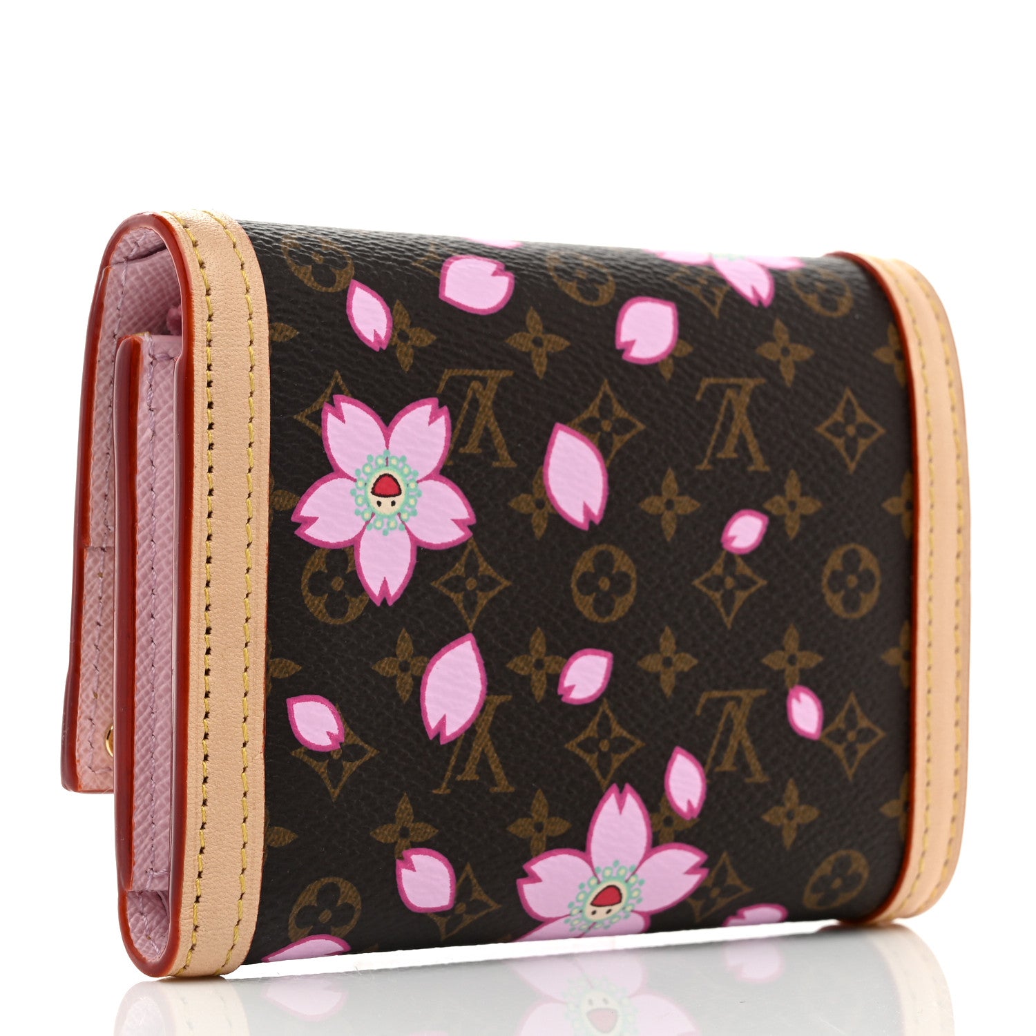 Louis Vuitton LV X TM Monogram Cherry Blossom Victorine Wallet Sakura Brown 3 of 8