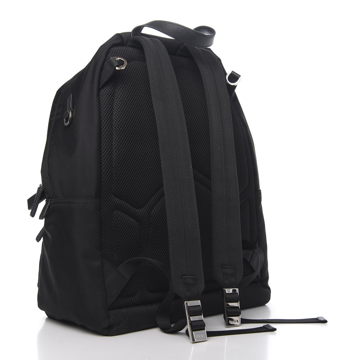 Tessuto Nylon Saffiano Day Backpack Black