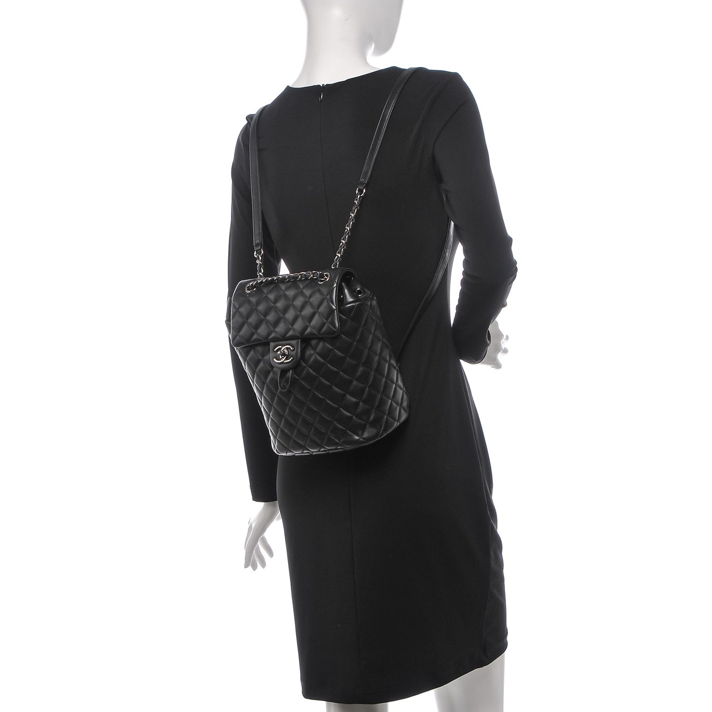 Lambskin Quilted Small Urban Spirit Backpack Black
