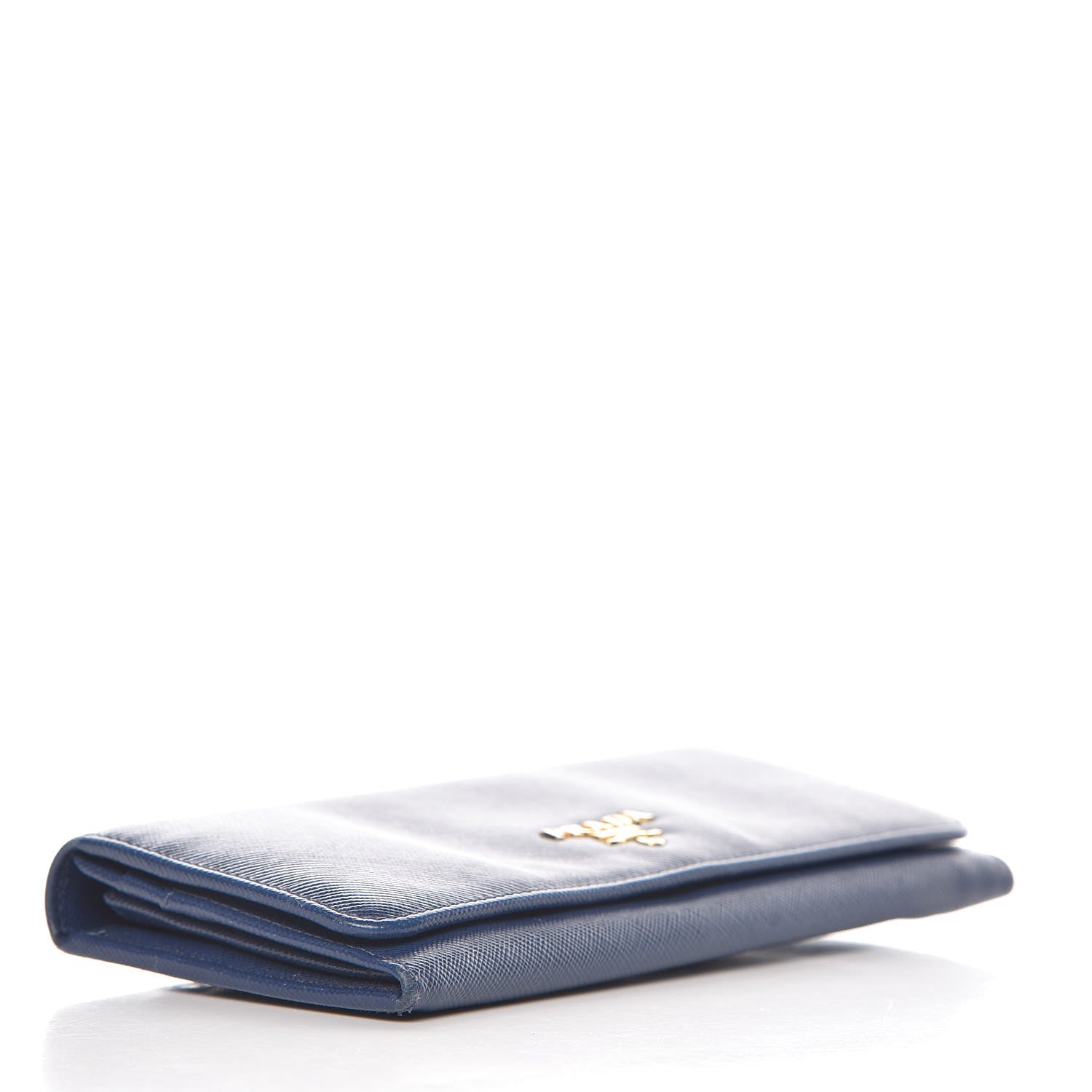 Prada Saffiano Metal Continental Flap Wallet Bleuette 4 of 13