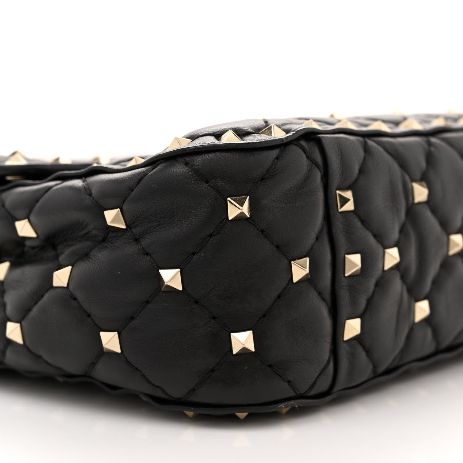 Valentino Garavani Lambskin VLTN Print Medium Rockstud Spike Shoulder Bag Black 8 of 11
