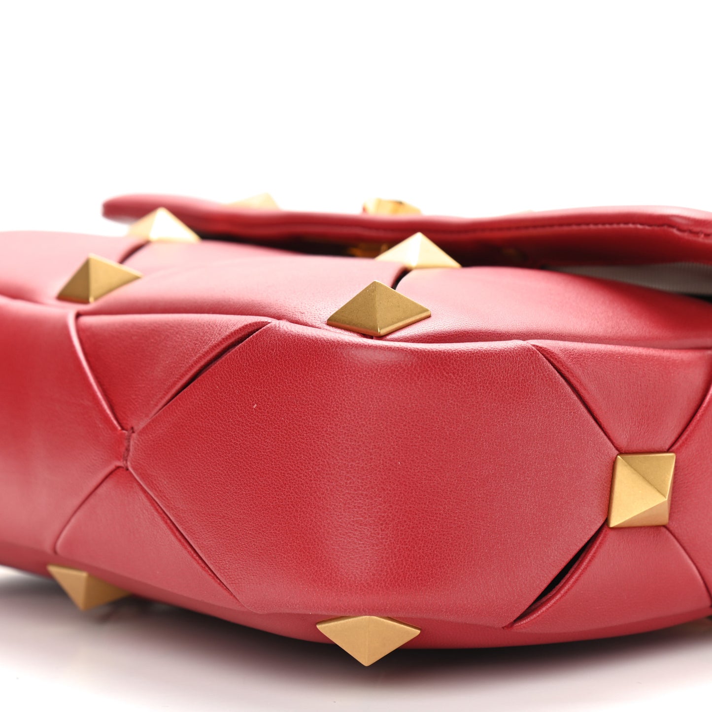 Nappa Large Roman Stud Craving Shoulder Bag Rosso