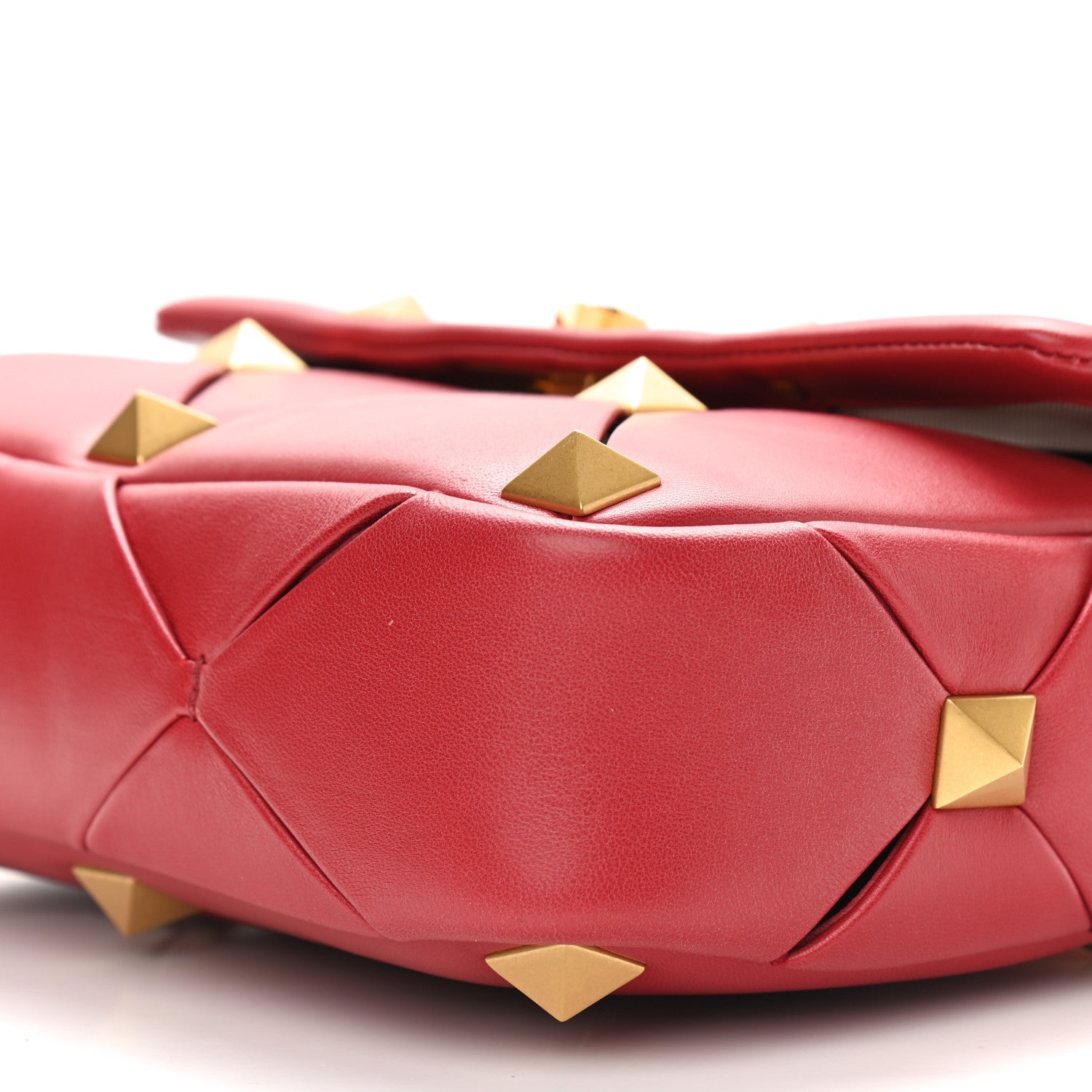 Valentino Garavani Nappa Large Roman Stud Craving Shoulder Bag Rosso 8 of 8