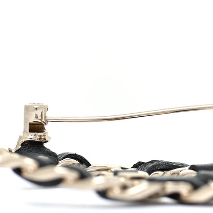 Chanel Lambskin Chain CC Brooch Black Gold 6 of 7