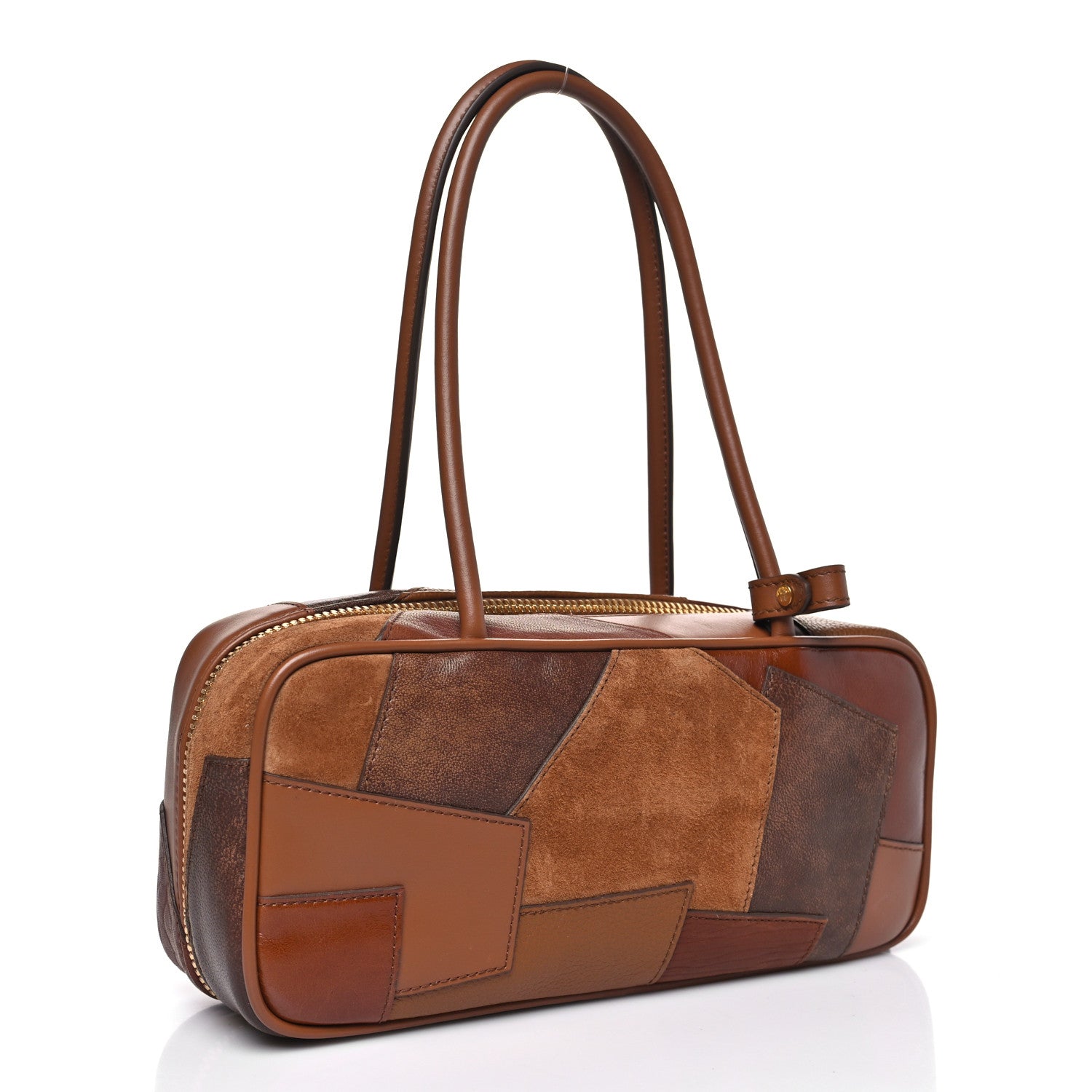 Miu Miu Nappa Patchwork Small Beau Top Handle Bag Cognac 3 of 9