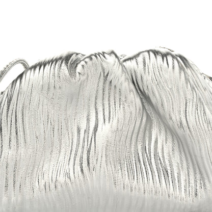 Bottega Veneta Metallic Bark Calfskin The Mini Pouch Silver 8 of 10