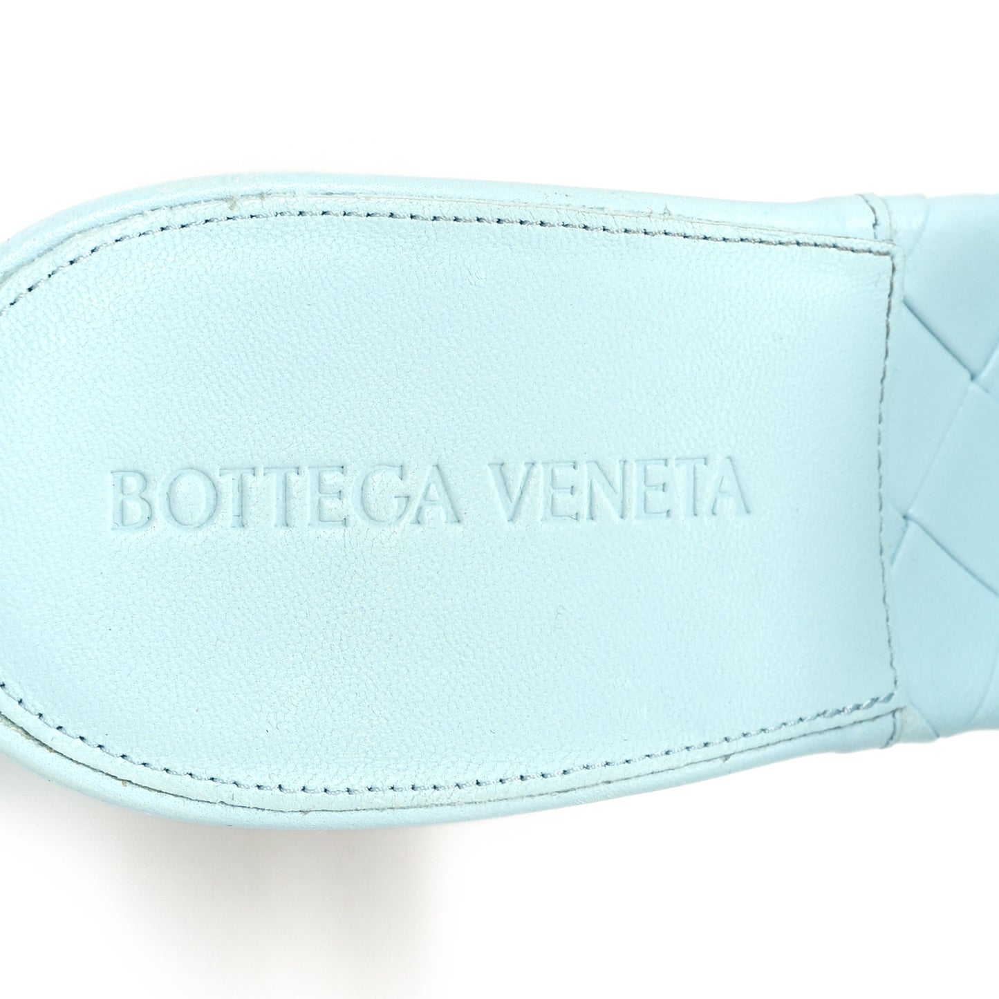 Nappa Maxi Intrecciato Lido Mule Sandals 39 Topazio