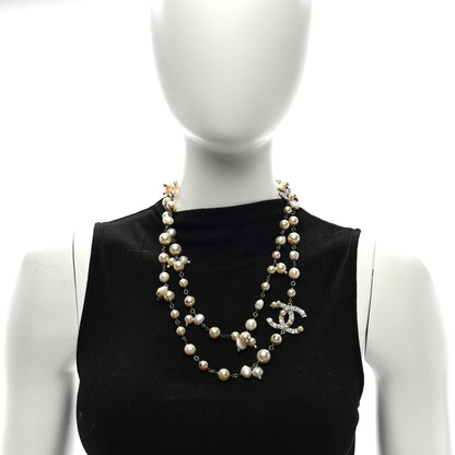 Chanel Pearl Bead Crystal CC Long Necklace 2 of 4