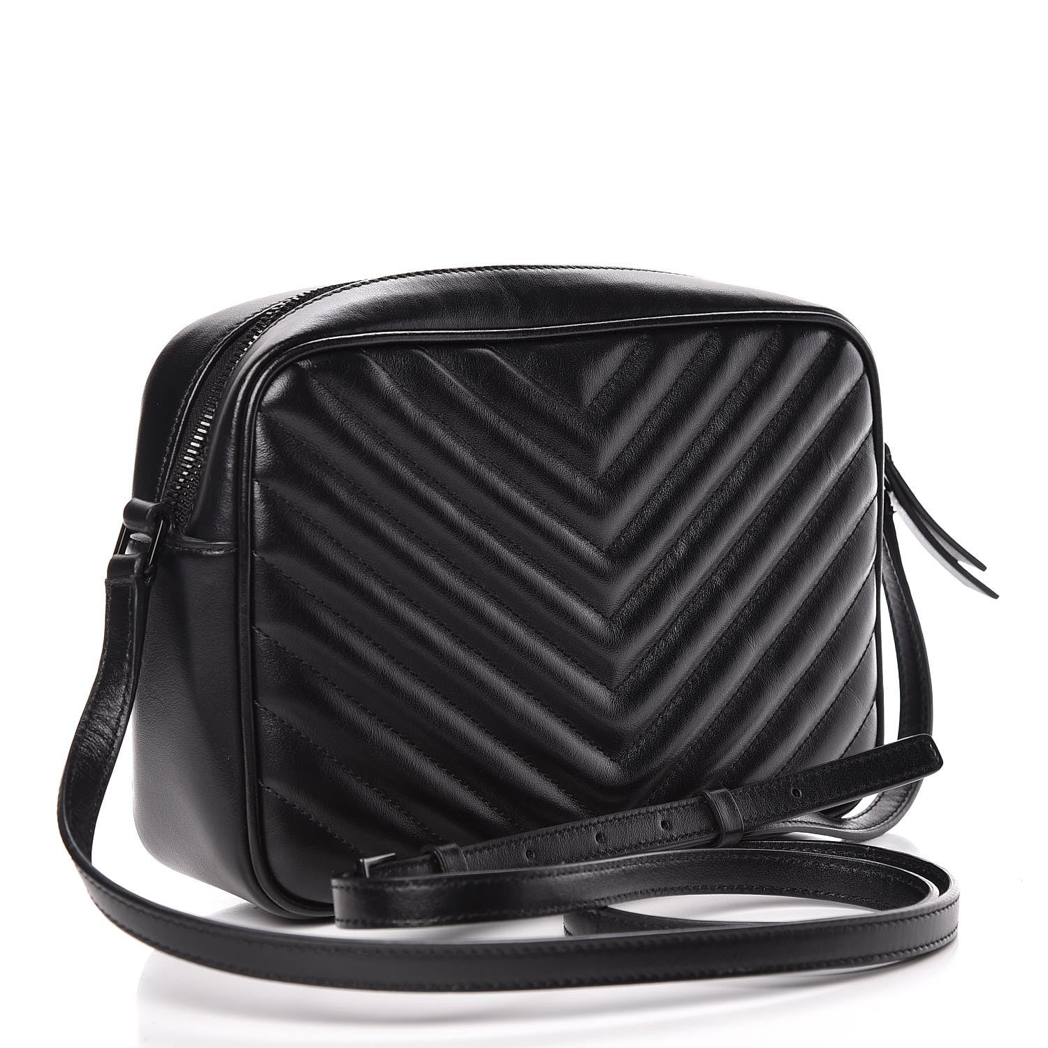 Saint Laurent Calfskin Matelasse Monogram Lou Camera Bag Black 3 of 10