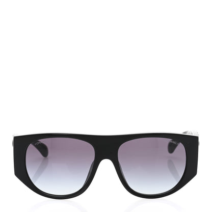 Chanel Acetate Quilted CC Pilot Sunglasses 71465 Black 2 of 7