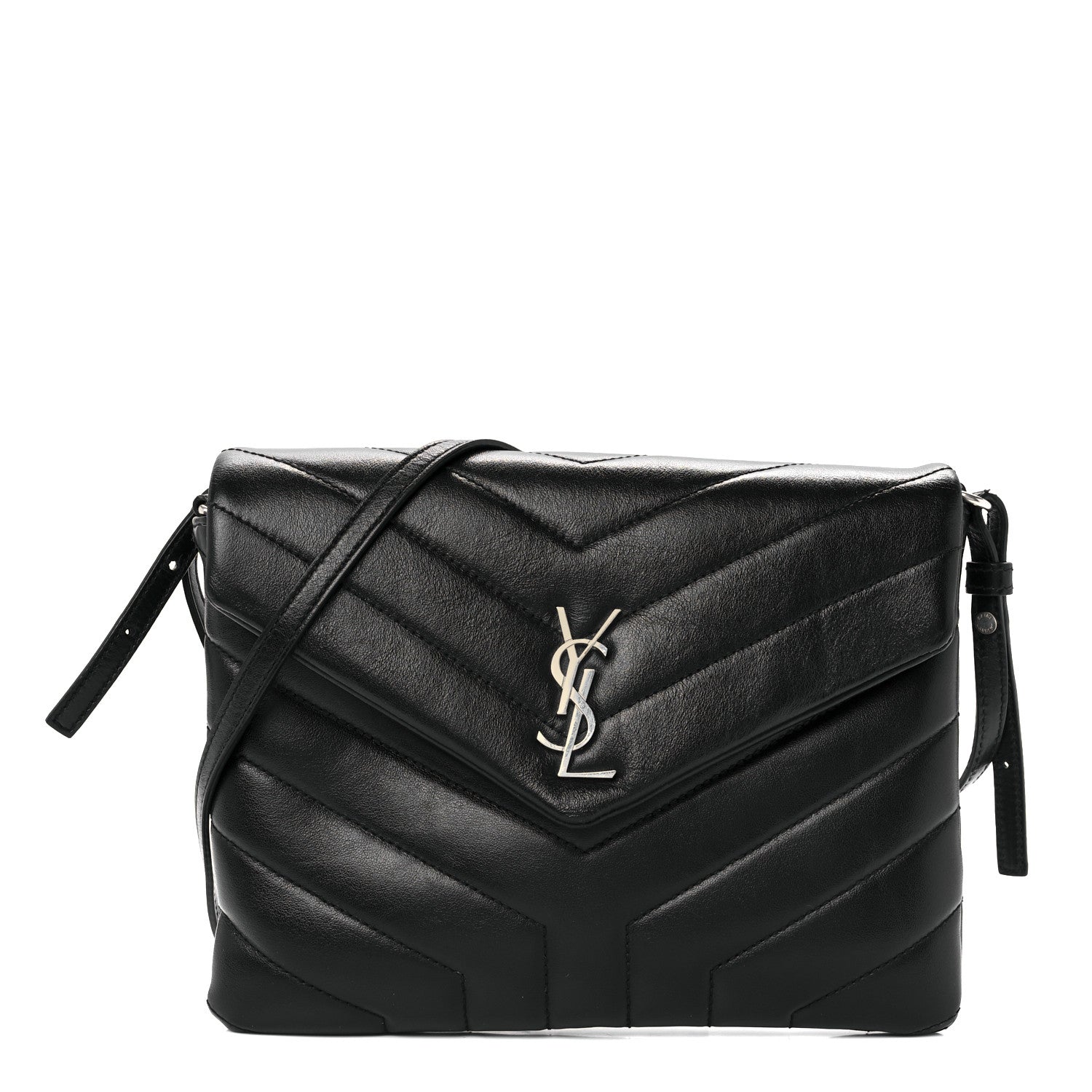 Saint Laurent Calfskin Y Quilted Monogram Loulou Flap Bag Black 1 of 14