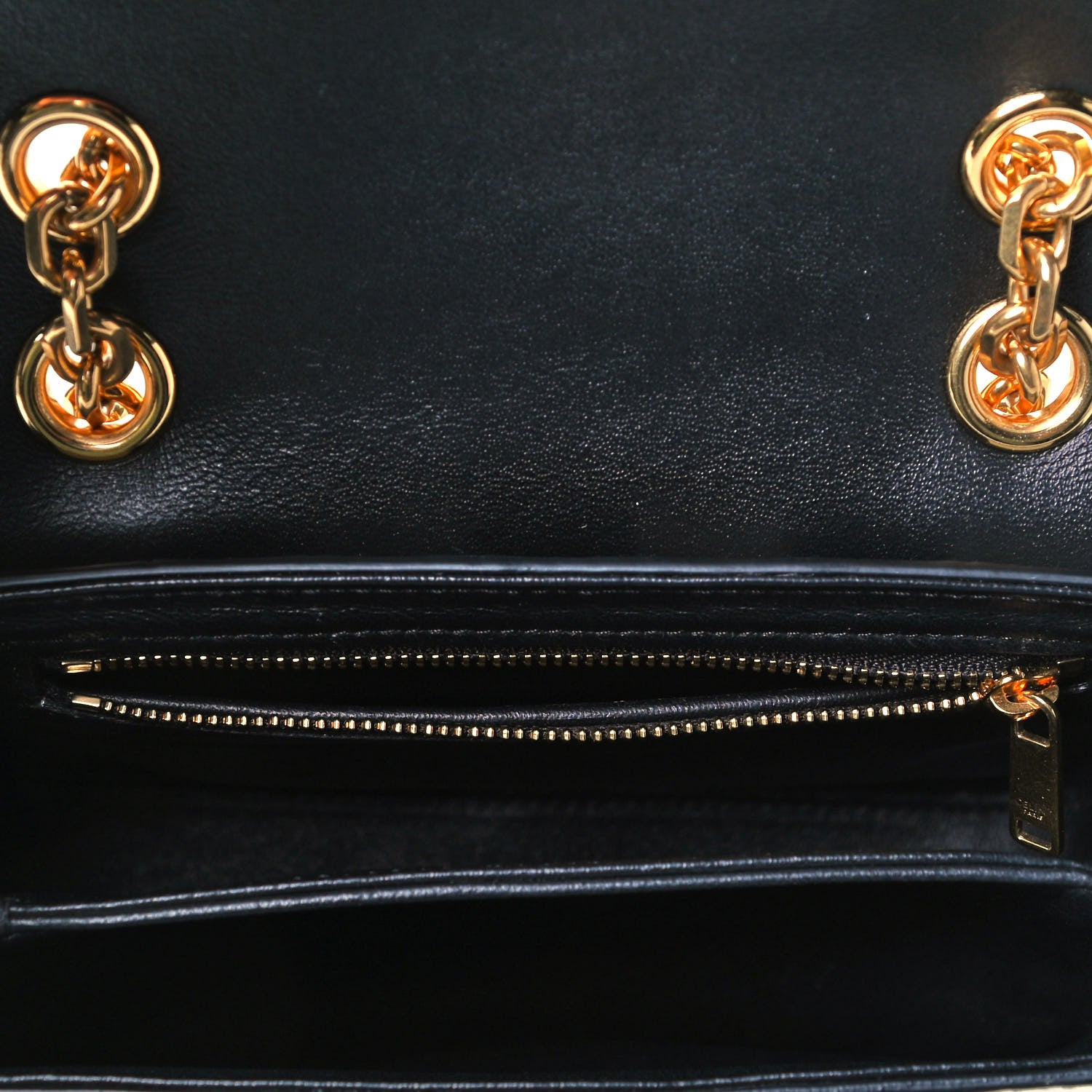 Celine Shiny Calfskin Stripes Small C Bag Black 5 of 8