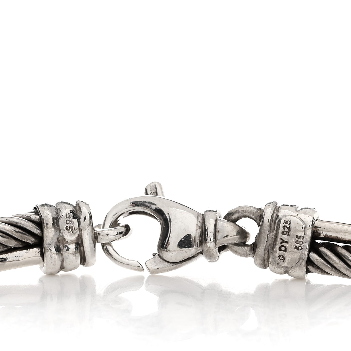 Sterling Silver 14K White Gold Diamond 3mm Crossover Bracelet