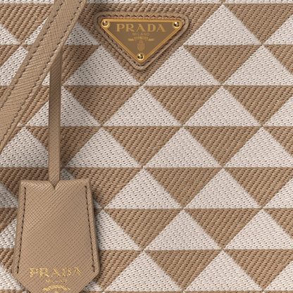 Prada Jacquard Saffiano Triangolo Symbole Embroidered Micro Tote Corda Talco 8 of 11