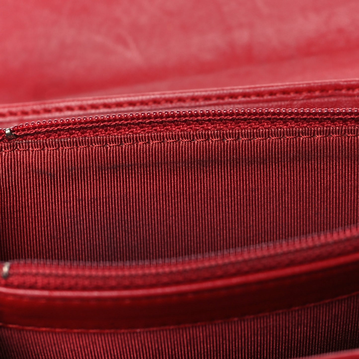 Lambskin Quilted Large Gusset Flap Wallet Red