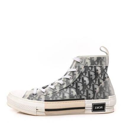 Christian Dior Technical Canvas Oblique Mens B23 High Top Sneakers 44 White Black 1 of 8