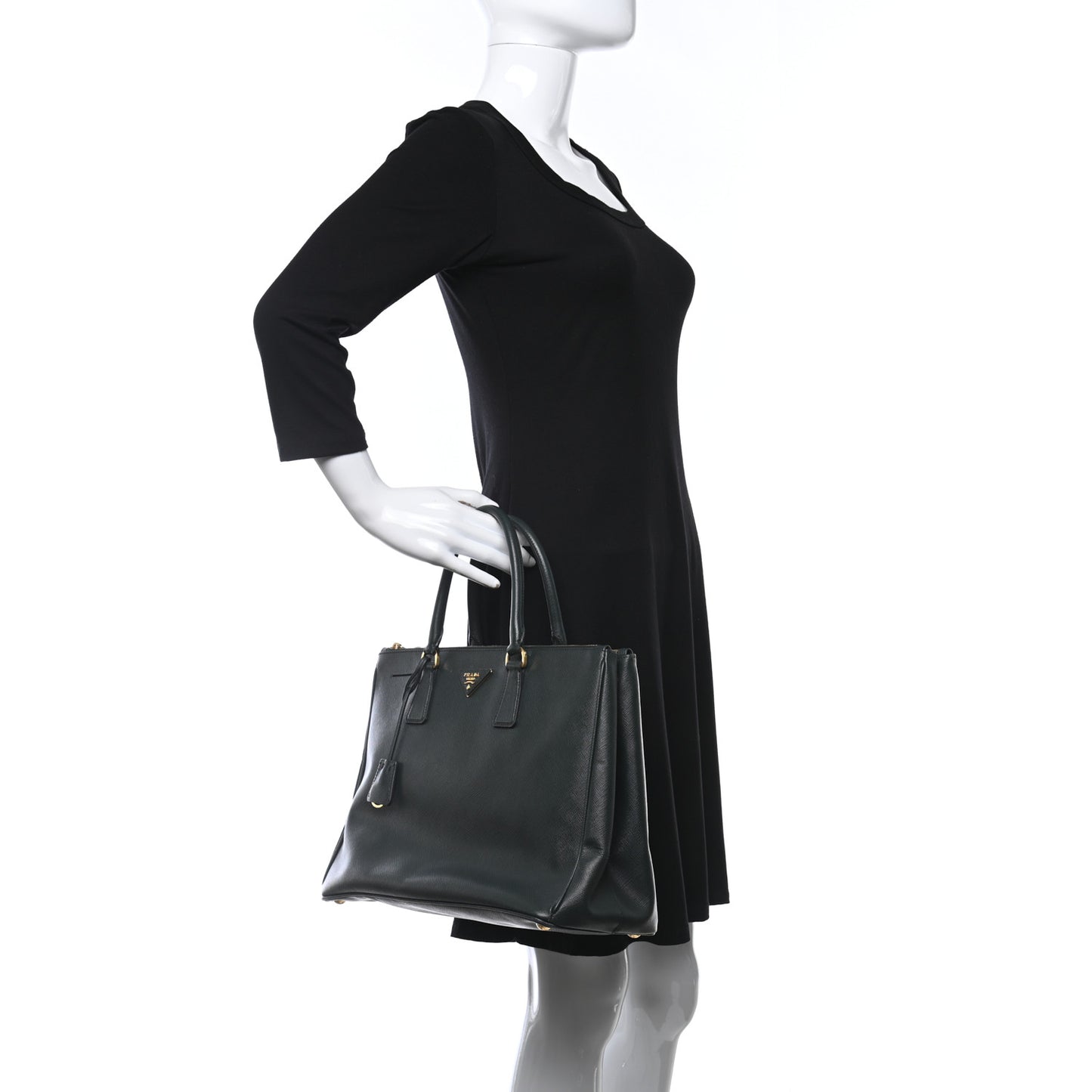 Saffiano Large Galleria Double Zip Tote Smeraldo