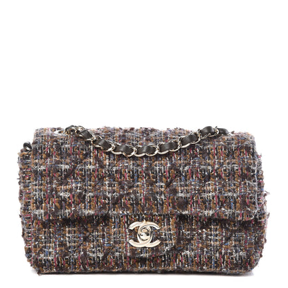 Chanel Tweed Quilted Mini Rectangular Flap Beige 1 of 9