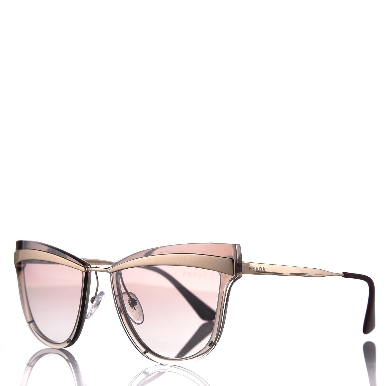 Prada Cinema Evolution 65mm Sunglasses SPR 12U Beige Gradient Mirror 1 of 8