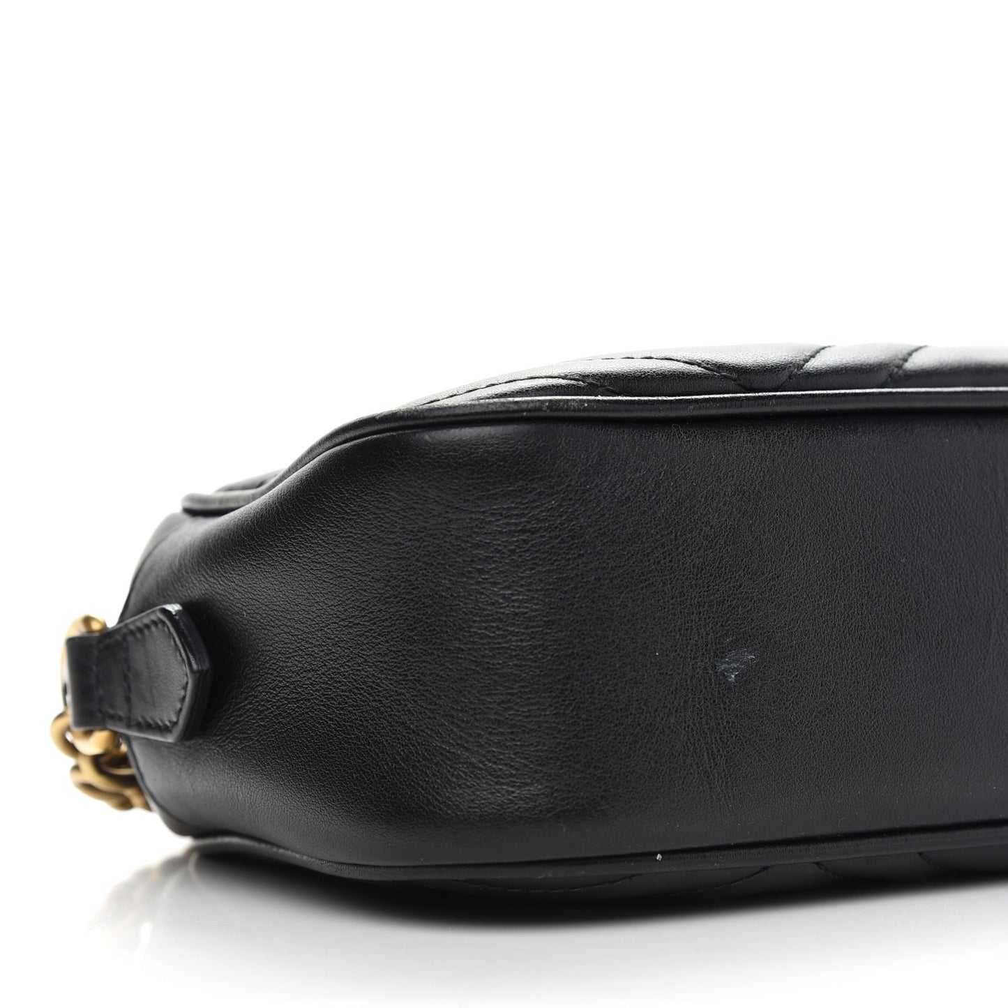Calfskin Matelasse Small GG Marmont Chain Shoulder Bag Black