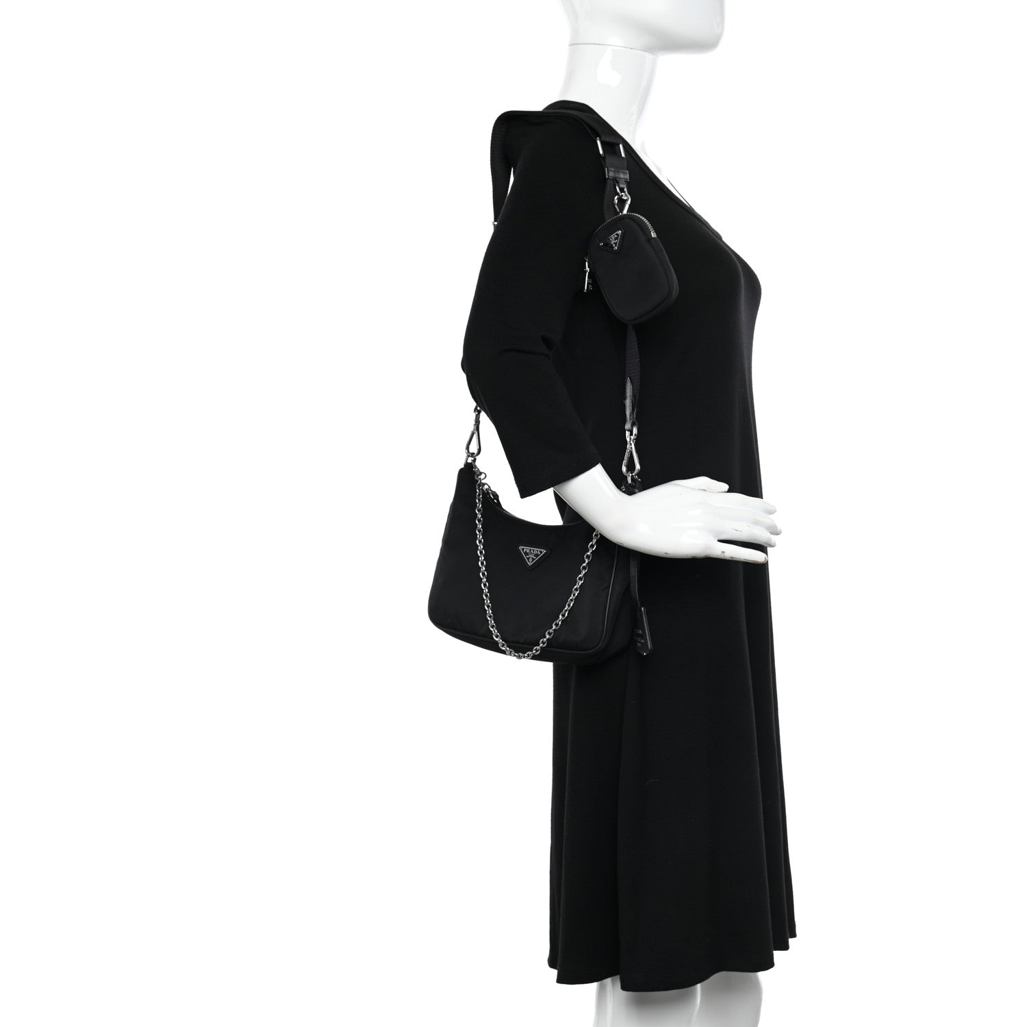 Prada Nylon Re-Edition 2005 Shoulder Bag Black 2 of 12