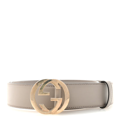 Gucci Moon Calfskin Interlocking G 37mm Belt 80 32 Storm Grey 1 of 5