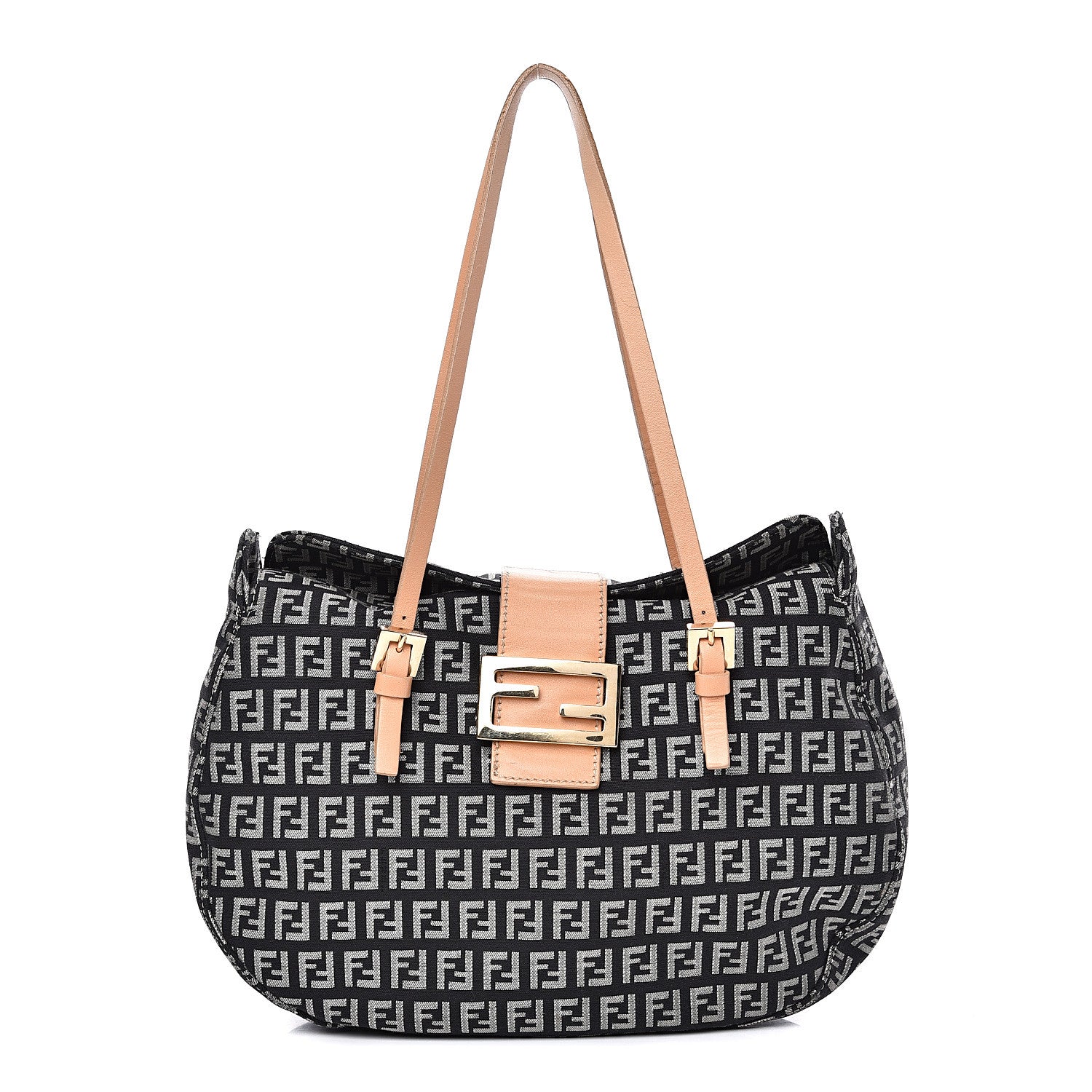 Fendi Zucchino Shoulder Bag Black 1 of 9