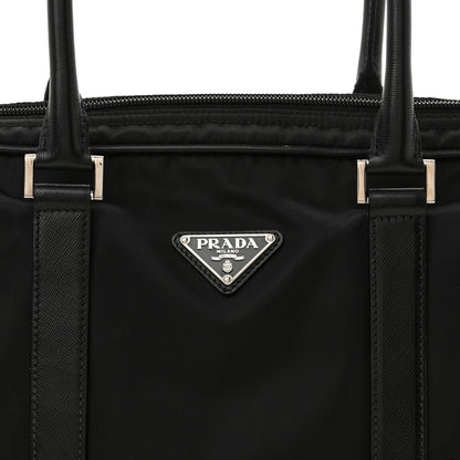 Prada Tessuto Nylon Saffiano Metal Triangle Logo Work Bag Black 7 of 10