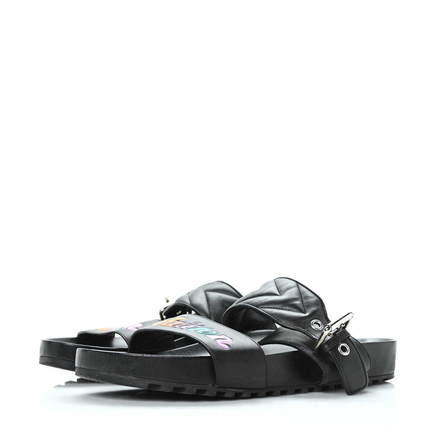 Calfskin New Wave Bom Dia Mule Sandals 40 Black