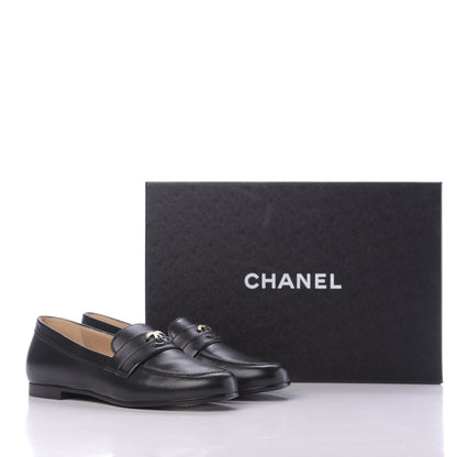 Chanel Lambskin CC Loafers 36 Black 9 of 9