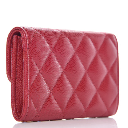 Chanel Caviar Quilted Flap Card Holder Pink 3 of 9