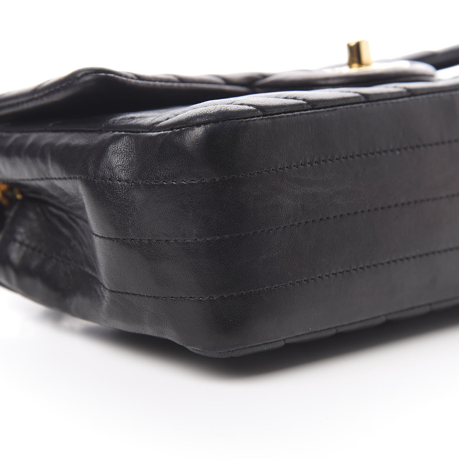 Chanel Lambskin Chevron Quilted Mini Rectangular Flap Black 9 of 13