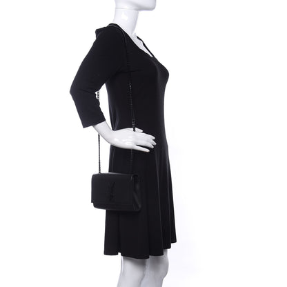 Saint Laurent Grain De Poudre Small Monogram Kate Satchel Black 2 of 11