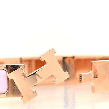 Hermes Enamel Narrow Clic Clac H Bracelet GM Rose Dragee 4 of 5