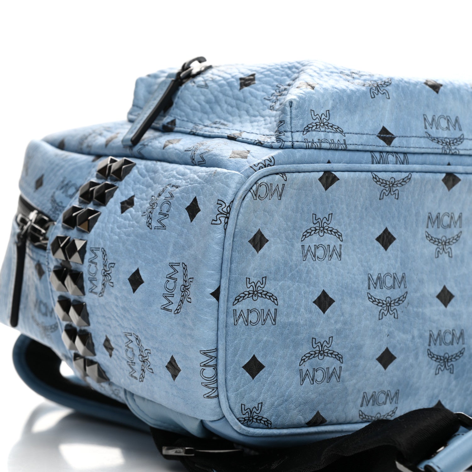 MCM Visetos Small Side Stud Stark Backpack Munich Blue 9 of 16