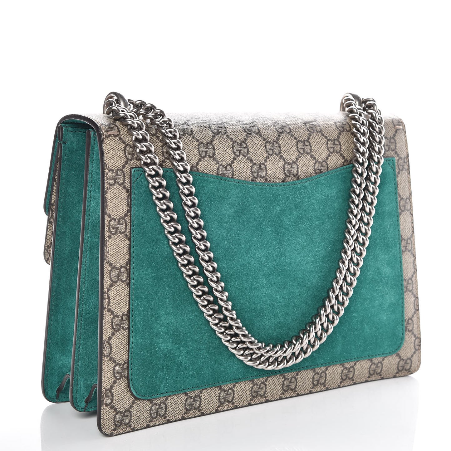 GG Supreme Monogram Embroidered Medium Dionysus Shoulder Bag Emerald