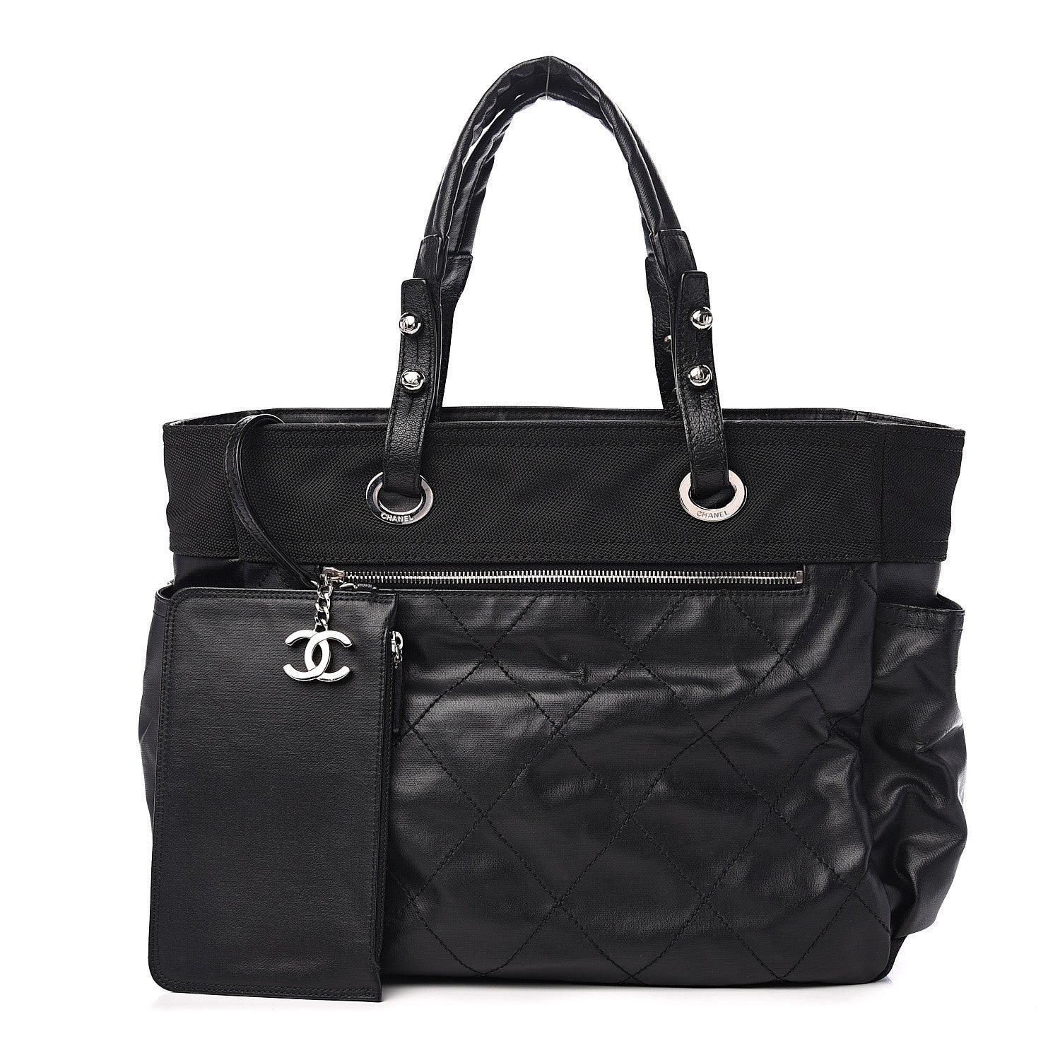 Chanel Coated Canvas Large Paris Biarritz Tote Black 1 of 13
