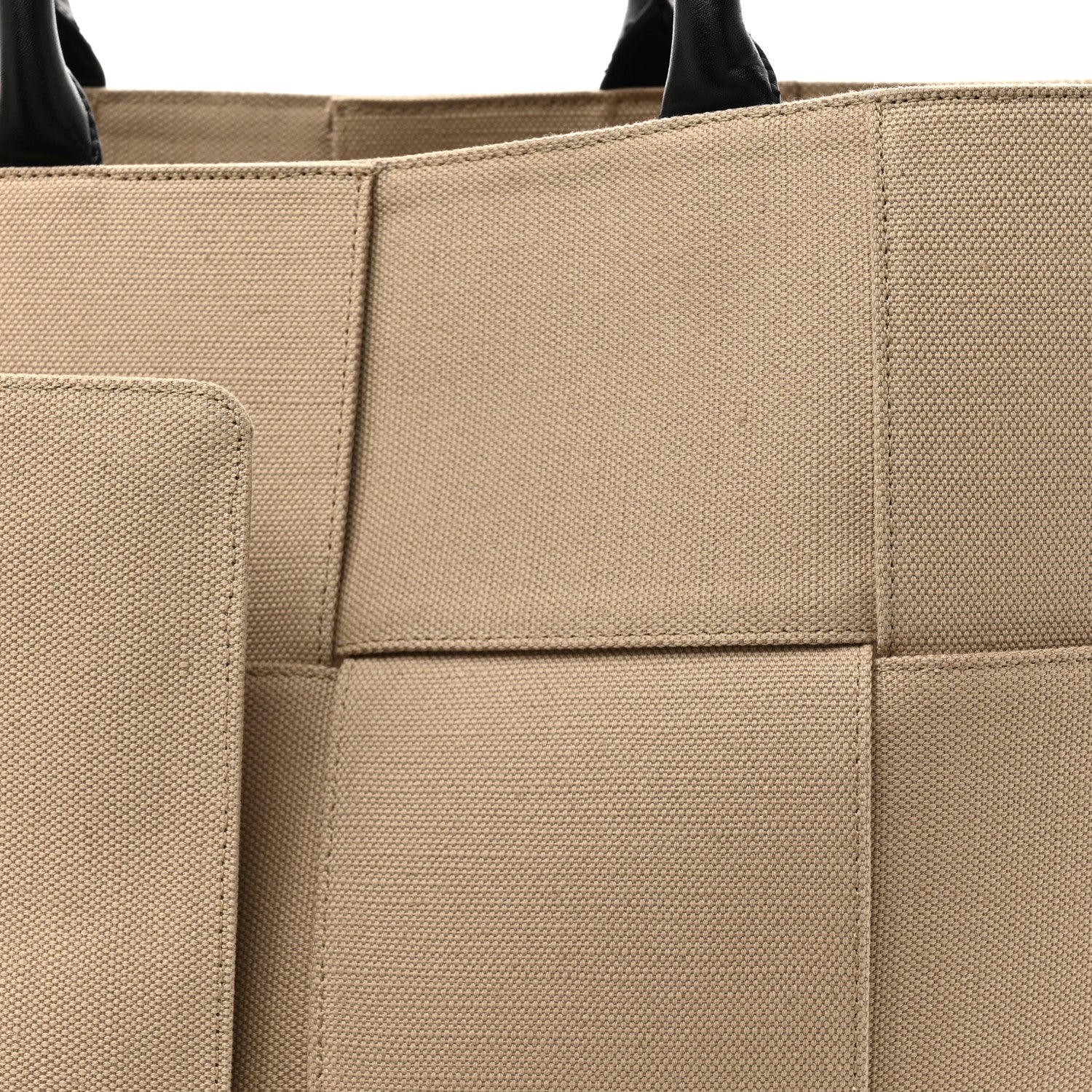 Bottega Veneta Canvas Intrecciato Large Arco Tote Beige Black 9 of 14