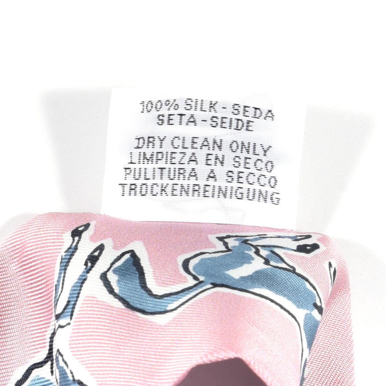 Hermes Silk Chevaux En Liberte Twilly Vieux Rose Bleu 6 of 6